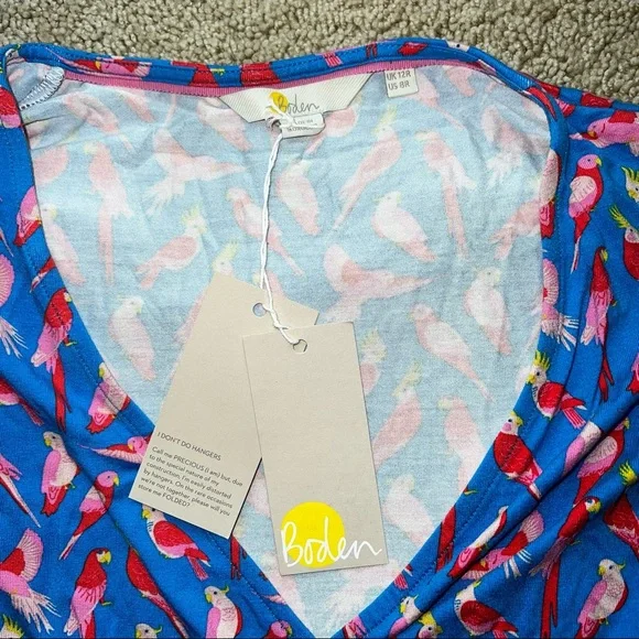 Boden Blue Floral Bird Print Dress - Picture 5 of 7